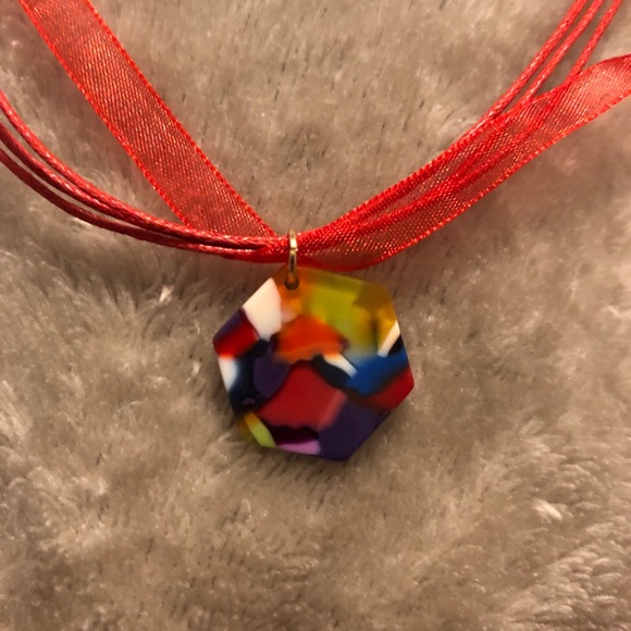 Red/Multicolor Necklace Set - Picture 3 of 3